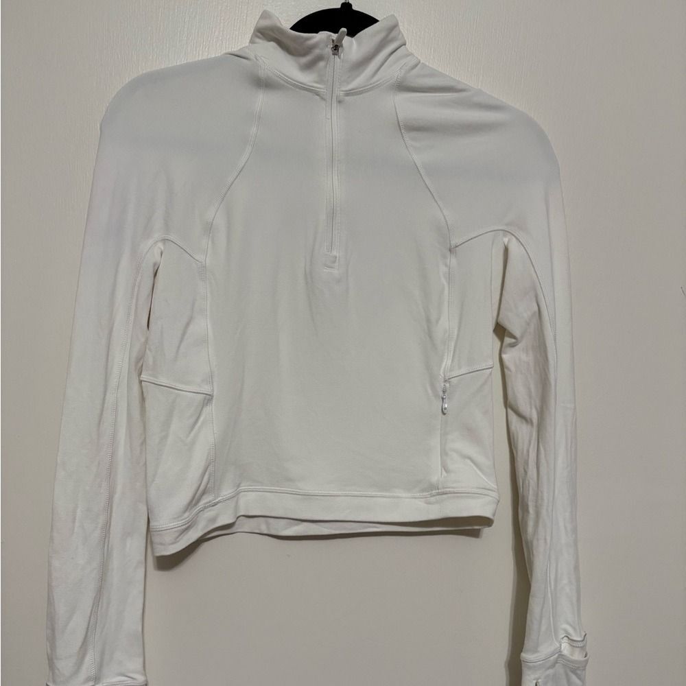 Lululemon Athletica White Quarter-Zip Sweatshirt